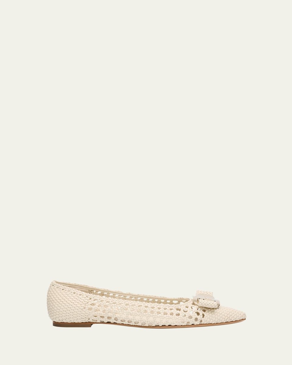 Zea Woven Buckle Ballerina Flats
